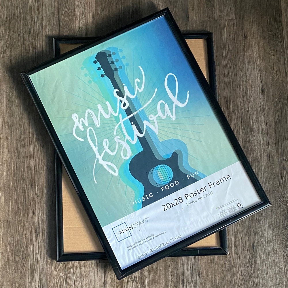 2 Pieces Mainstays Black Poster Frame for 20x28 Art